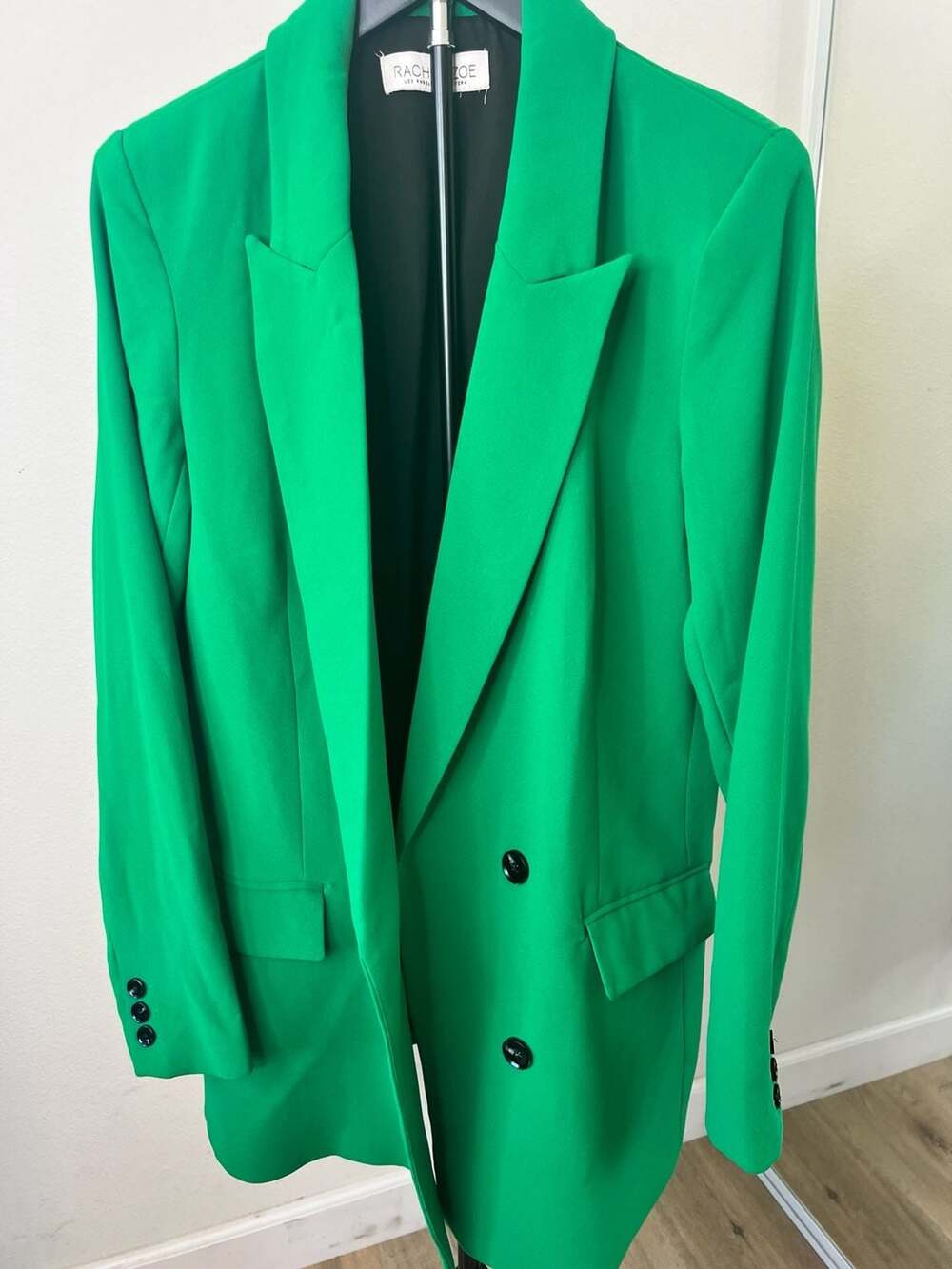 Rachel Zoe Green Double-Breasted Oversized Blazer
